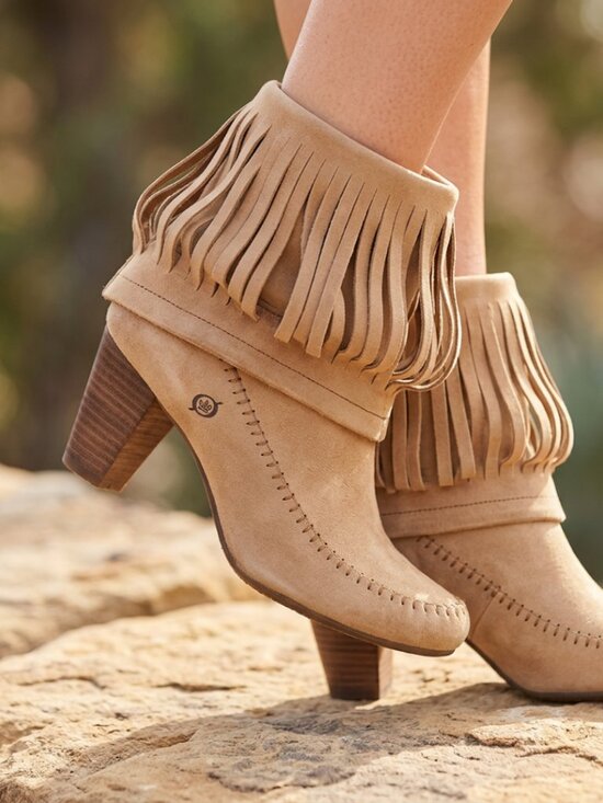 Born Shoes - Born Banbury fringe moc mid calf boots